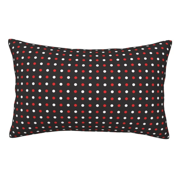 Kll Red And White Polka Dots Pillow Covers Envelope Closure,Super Soft And Cozy Fuzzy Fleece Pillow Case Cover 16"X24"
