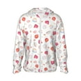 thumbnail image 1 of Kll Red Coral And Scallop Seashell Print Men'S Women’s Upf 50+ Sun Protection Outdoor Hoodie Jacket Long Sleeve Fishing Hiking Performance Shirt- X-Large, 1 of 8