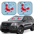 thumbnail image 1 of Kll Red Funny Crab On Blue Stripe Windshield Sun Shade 2-Piece Foldable Car Front Window Sunshade For Most Sedans Suv Truck - Auto Sun Blocker Visor Protector Blocks Max Uv Rays - Medium, 1 of 7