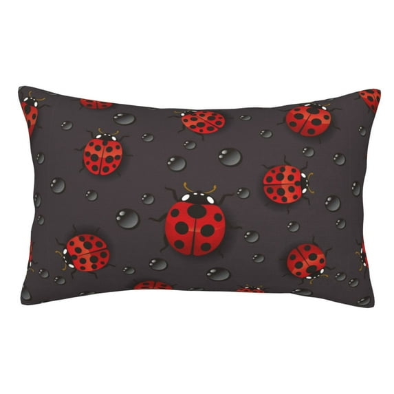 Kll Red Ladybugs On Dark Background Pillow Covers Envelope Closure,Super Soft And Cozy Fuzzy Fleece Pillow Case Cover 20"X30"