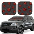 thumbnail image 1 of Kll Red Ladybugs On Dark Background Windshield Sun Shade 2-Piece Foldable Car Front Window Sunshade For Most Sedans Suv Truck- Medium, 1 of 7