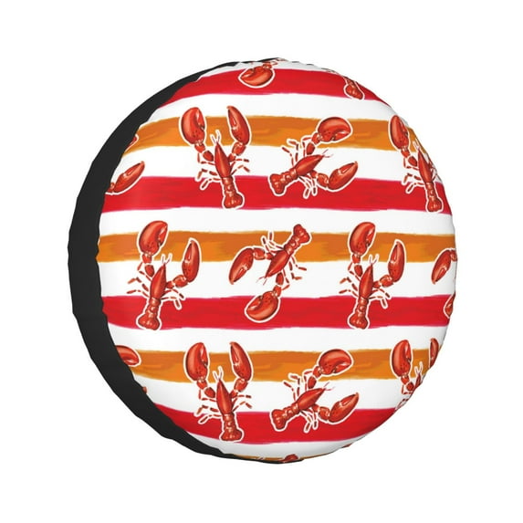 Kll Red Lobster Tire Cover,Universal Wheel Tire Cover For Trailer, Rv, Suv, Truck,Camper And Many Vehicle,(14 Inch)