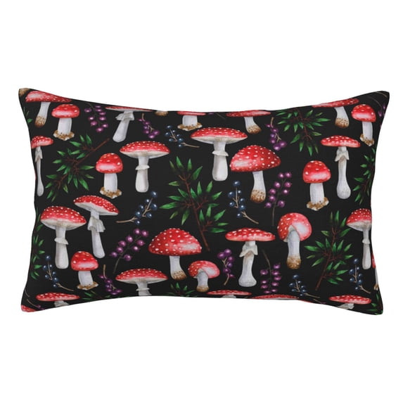 Kll Red Mushrooms Pillow Covers Envelope Closure,Super Soft And Cozy Fuzzy Fleece Pillow Case Cover 14"X20"