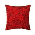 thumbnail image 1 of Kll Red Rose Decorative Throw Pillow Covers Velvet Soft For Couch Sofa Bedroom Living Room Outdoor -20"X20", 1 of 8