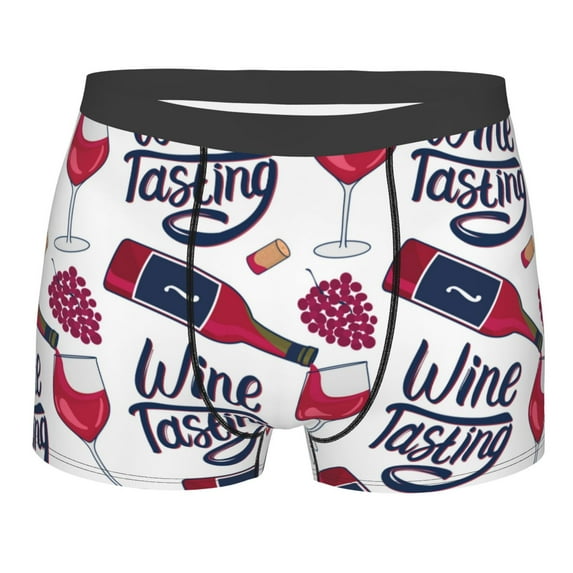 Kll Red Wine Glass Bottle Men'S Cotton Boxer Briefs Underwear-Medium