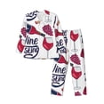 thumbnail image 1 of Kll Red Wine Glass Bottle Sleepwear Mens Flannel Pajamas,Long Cotton Pj Set, 1 of 9