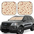 thumbnail image 1 of Kll Red Wine Windshield Sun Shade 2-Piece Foldable Car Front Window Sunshade For Most Sedans Suv Truck- Small, 1 of 7