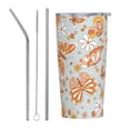 thumbnail image 1 of Kll Retro Floral Butterfly Stainless Stainless Steel Vacuum Insulated Coffee Cup 20 Oz Lids And Straws,1 Metal Straws,1 Cleaning Brush, 1 of 9