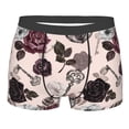 thumbnail image 1 of Kll Retro Red Black Roses Men'S Cotton Boxer Briefs Underwear-Large, 1 of 9