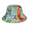 thumbnail image 1 of Kll Retro Seamless Flying Butterflies Bucket Hat For Women Men Packable Travel Beach Sun Hat Outdoor Rave Accessories Reflective Fisherman Cap, 1 of 9