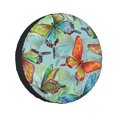 thumbnail image 1 of Kll Retro Seamless Flying Butterflies Tire Cover,Universal Wheel Tire Cover For Trailer, Rv, Suv, Truck,Camper And Many Vehicle,(15 Inch), 1 of 7