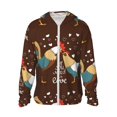 thumbnail image 1 of Kll Rooster And Chicken Print Men'S Women’s Upf 50+ Sun Protection Outdoor Hoodie Jacket Long Sleeve Fishing Hiking Performance Shirt- Xx-Large, 1 of 8