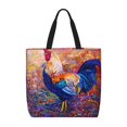 thumbnail image 1 of Kll Rooster Oil Painting Pattern Aesthetic Tote Bag For Women Beach Bag Shopping Bags Shoulder Bag Reusable Grocery Bags, 1 of 1