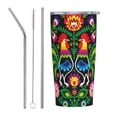 thumbnail image 1 of Kll Roosters And Flowers Stainless Steel Vacuum Insulated Coffee Cup 20 Oz Insulated Travel Mug Water Cup With Leak-Proof Straw Lid & Flip Lid,1 Metal Straws,1 Cleaning Brush, 1 of 8