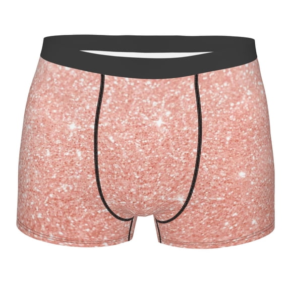 Kll Rose Gold Glitter Men'S Cotton Boxer Briefs Underwear-Large