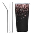 thumbnail image 1 of Kll Rose Gold Glitter1 Stainless Stainless Steel Vacuum Insulated Coffee Cup 20 Oz Lids And Straws,1 Metal Straws,1 Cleaning Brush, 1 of 9