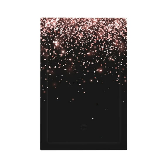 Kll Rose Gold Glitter1 Wall Plate,Gloss Finish,Standard Size 1 - 5" X 3", Polycarbonate Thermoplastic,Electric Receptacle Plug Covers