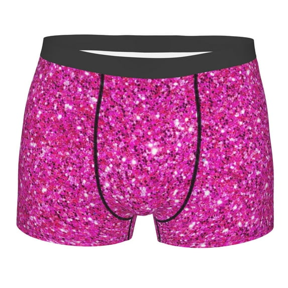 Kll Rose Red Glitter Men'S Cotton Boxer Briefs Underwear-Medium