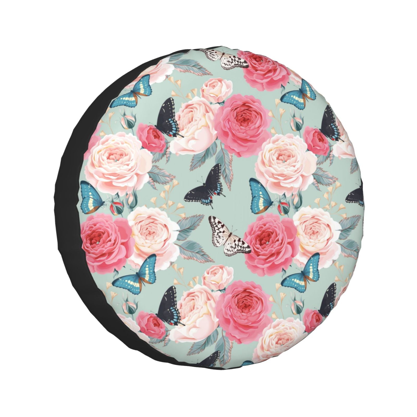 Kll Roses And Butterflies Tire Cover,Universal Wheel Tire Cover For ...