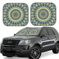 thumbnail image 1 of Kll Round Mandala1 Windshield Sun Shade 2-Piece Foldable Car Front Window Sunshade For Most Sedans Suv Truck - Auto Sun Blocker Visor Protector Blocks Max Uv Rays - Medium, 1 of 7