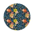 thumbnail image 1 of Kll Round Shape Drink Coasters Set Of 4,Pu Leather Absorbent Coasters Set Decorative Coffee Cup Coasters Housewarming Gift For Home Decor-Blue Floral, 1 of 9