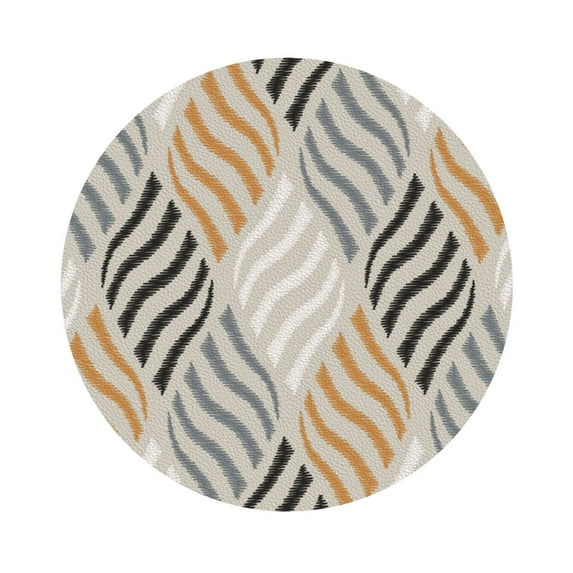 Kll Round Shape Drink Coasters Set Of 4,Pu Leather Absorbent Coasters Set Decorative Coffee Cup Coasters Housewarming Gift For Home Decor-Geometric