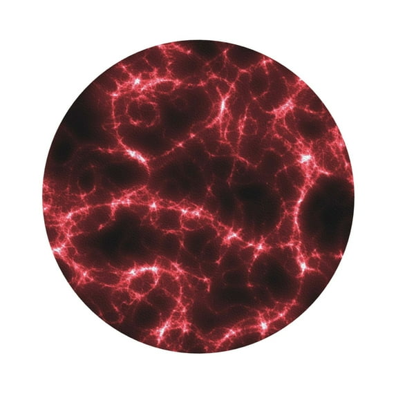 Kll Round Shape Drink Coasters Set Of 4,Pu Leather Absorbent Coasters Set Decorative Coffee Cup Coasters Housewarming Gift For Home Decor-Red Line