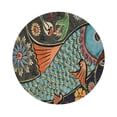 thumbnail image 1 of Kll Round Shape Drink Coasters Set Of 4,Pu Leather Absorbent Coasters Set Decorative Coffee Cup Coasters Housewarming Gift For Home Decor-Rich Fish, 1 of 9