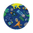 thumbnail image 1 of Kll Round Shape Drink Coasters Set Of 4,Pu Leather Absorbent Coasters Set Decorative Coffee Cup Coasters Housewarming Gift For Home Decor-Dinosaur In Space, 1 of 9