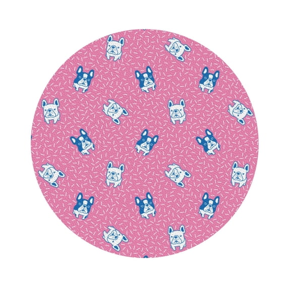 Kll Round Shape Drink Coasters Set Of 4,Pu Leather Absorbent Coasters Set Decorative Coffee Cup Coasters Housewarming Gift For Home Decor-French Bulldog