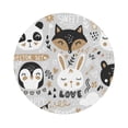 thumbnail image 1 of Kll Round Shape Drink Coasters Set Of 4,Pu Leather Absorbent Coasters Set Decorative Coffee Cup Coasters Housewarming Gift For Home Decor-Funny Animals Series, 1 of 9