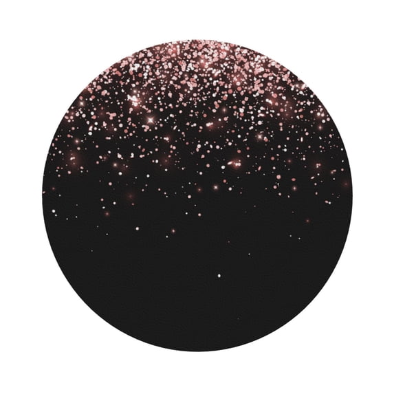 Kll Round Shape Drink Coasters Set Of 4,Pu Leather Absorbent Coasters Set Decorative Coffee Cup Coasters Housewarming Gift For Home Decor-Rose Gold Glitter1