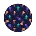 thumbnail image 1 of Kll Round Shape Drink Coasters Set Of 4,Pu Leather Absorbent Coasters Set Decorative Coffee Cup Coasters Housewarming Gift For Home Decor-Sea Jellyfish, 1 of 9