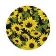 thumbnail image 1 of Kll Round Shape Drink Coasters Set Of 4,Pu Leather Absorbent Coasters Set Decorative Coffee Cup Coasters Housewarming Gift For Home Decor-Sunflowers In Vintage, 1 of 9