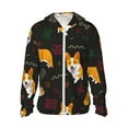 thumbnail image 1 of Kll Royal Corgi Print Men'S Women’s Upf 50+ Sun Protection Outdoor Hoodie Jacket Long Sleeve Fishing Hiking Performance Shirt- Large, 1 of 8