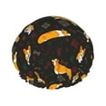 thumbnail image 1 of Kll Royal Corgi1 Pattern Shower Cap & Bath Cap For Women,Reversible Oversized Waterproof Shower Caps For All Hair Lengths,Elastic Reusable Bathing Hair Cap, 1 of 9