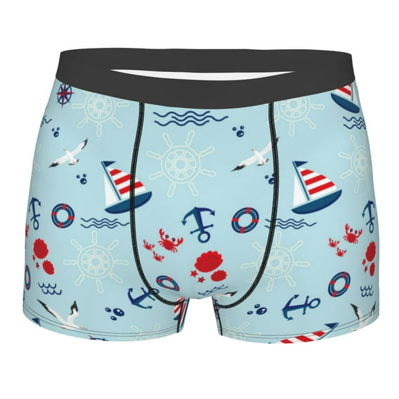 Kll Sailboats Anchors Men'S Cotton Boxer Briefs Underwear-Xx-Large