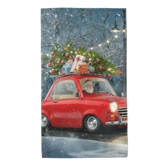 Kll Santa Claus Ultra Absorbent & Soft Hand Towels For Bath, Hand, Face, Gym And Spa-27.5x16in