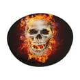 thumbnail image 1 of Kll Satanic Skull In Flames In The Darkness Round Bar Chair Cushion Cover 13 Inch,Bar Stool Protector With Elastic, Soft Washable, 1 of 7