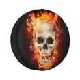 thumbnail image 1 of Kll Satanic Skull In Flames In The Darkness Tire Cover,Universal Wheel Tire Cover For Trailer, Rv, Suv, Truck,Camper And Many Vehicle,(17 Inch), 1 of 7