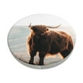 thumbnail image 1 of Kll Scottish Cow In Isle Of Skye Round Bar Chair Cushion Cover 14 Inch,Bar Stool Protector With Elastic, Soft Washable, 1 of 7