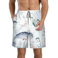 thumbnail image 1 of Kll Sea Animals Men'S Casual Summer Beach Shorts Hawaiian Shorts With Pockets-X-Large, 1 of 9