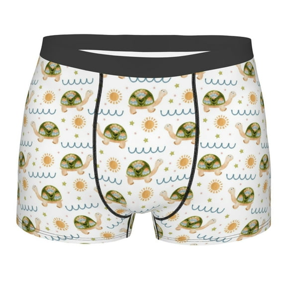 Kll Sea Turtle Basking In The Sun Men'S Cotton Boxer Briefs Underwear-Small