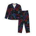 thumbnail image 1 of Kll Sea Turtle Print Women'S Long Sleeve Pajamas With Pants Sleepwear Loungewear 2 Set-Large, 1 of 9