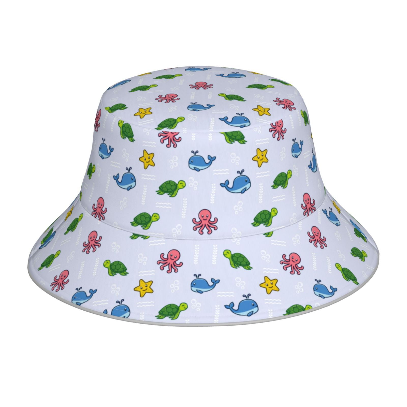 Kll Sea Turtle Whale Bucket Hat for Women Men Packable Travel Beach Sun ...