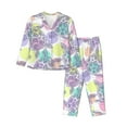 thumbnail image 1 of Kll Sea Turtles Print Women'S Long Sleeve Pajamas With Pants Sleepwear Loungewear 2 Set-Xx-Large, 1 of 9