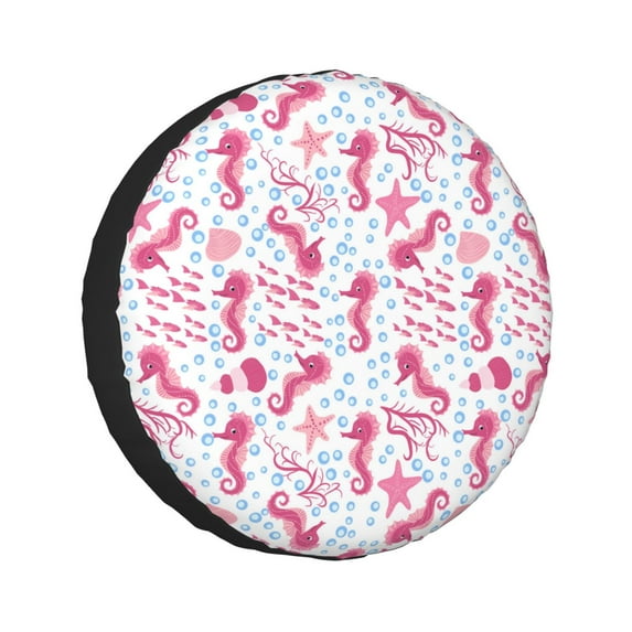 Kll Seahorse And Starfish Tire Cover,Universal Wheel Tire Cover For Trailer, Rv, Suv, Truck,Camper And Many Vehicle,(14 Inch)