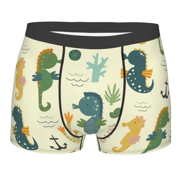 Kll Seahorse Men'S Cotton Boxer Briefs Underwear-Large
