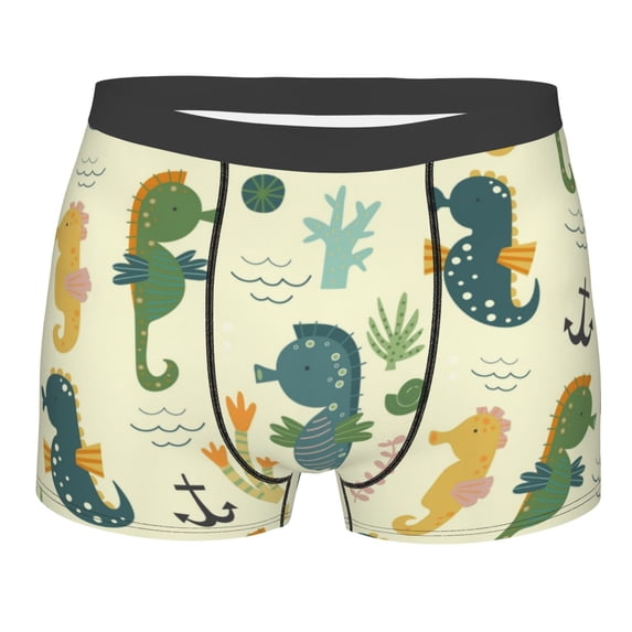 Kll Seahorse Men'S Cotton Boxer Briefs Underwear-X-Large