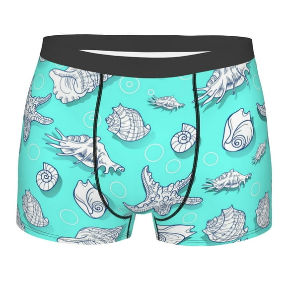 Kll Seashell And Starfish Men'S Cotton Boxer Briefs Underwear-X-Large